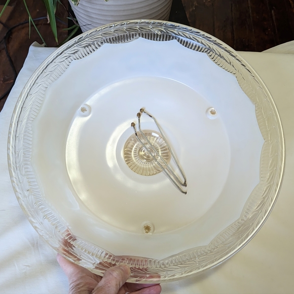 1930s Heavy Glass 3-Hole Light Cover - Picture 4 of 10